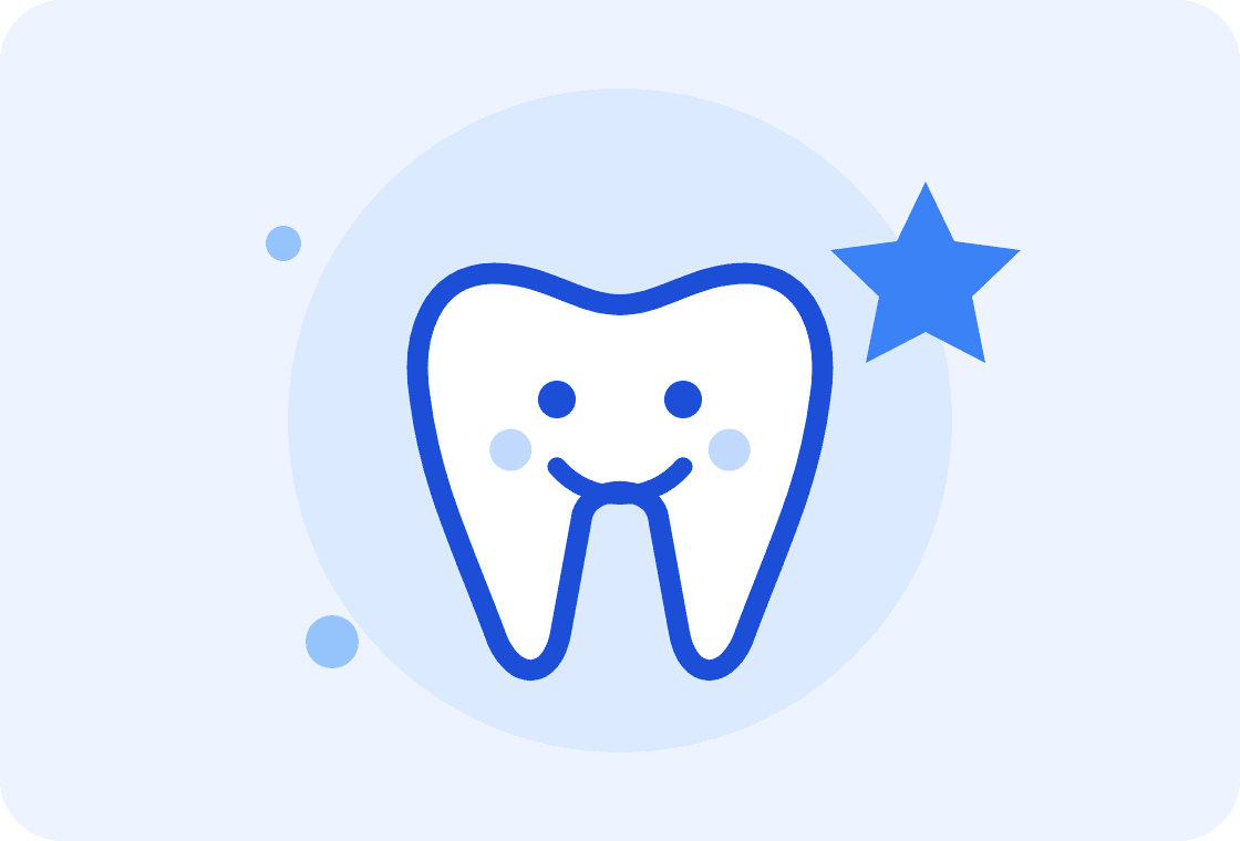 Illustration of a smiling child's tooth
